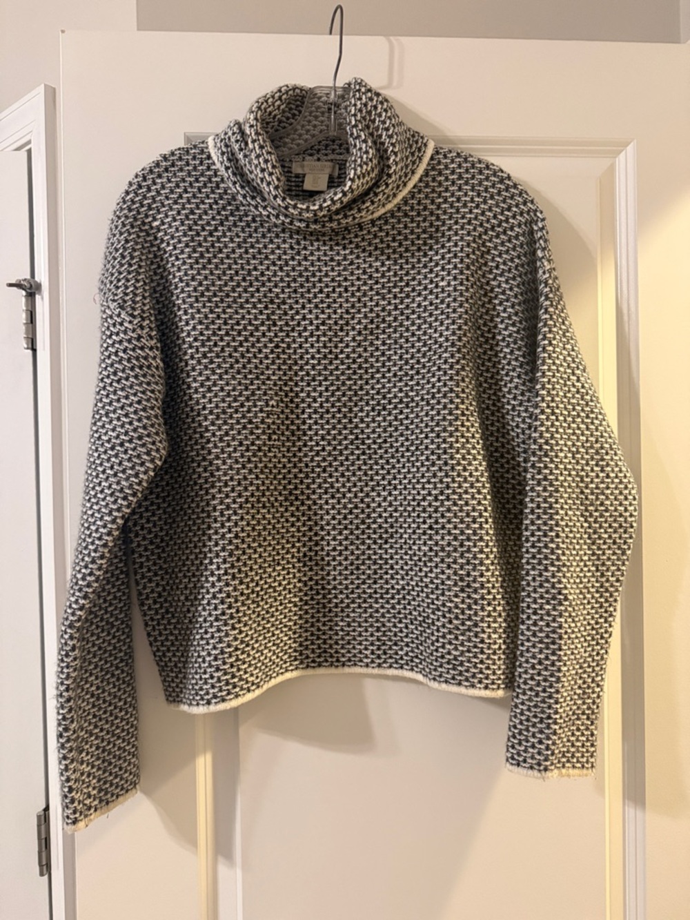 Christian Siriano Black & White Marled Turtleneck Sweater